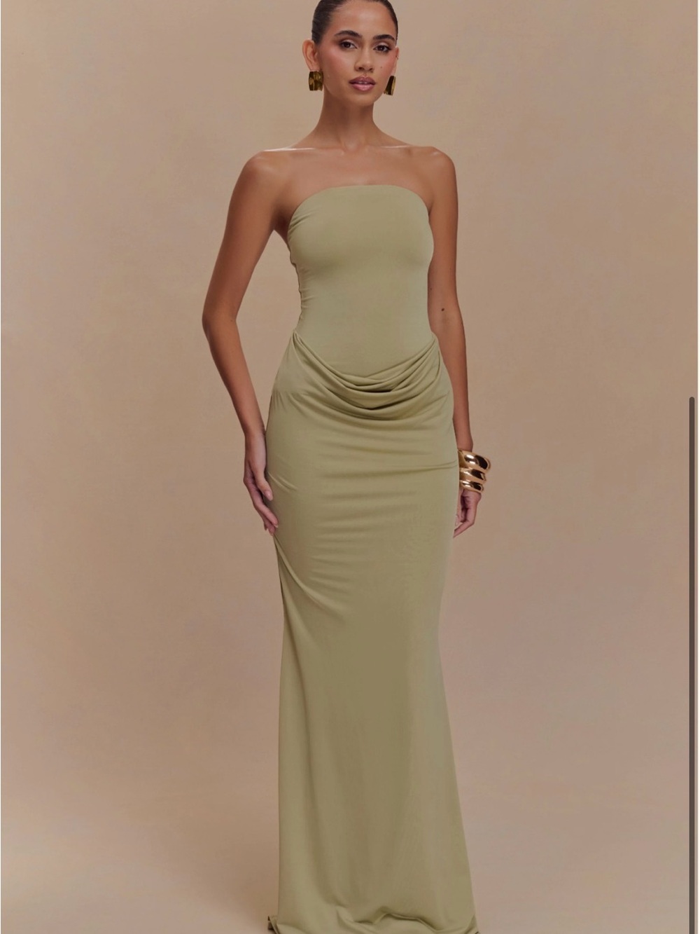 MESHKI Madison Strapless Slinky Maxi